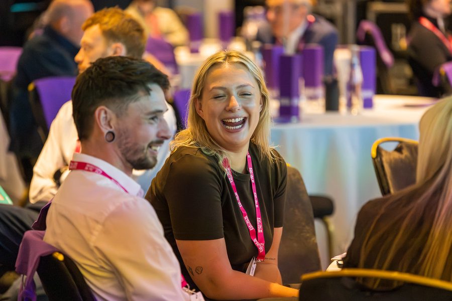 Delegates in conversation at an Investors in People event