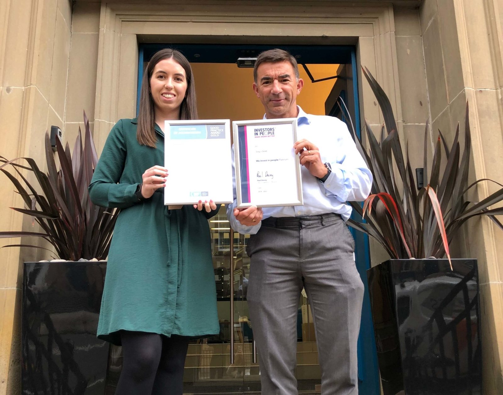 Doig+Smith colleagues with their Investors in People certificates