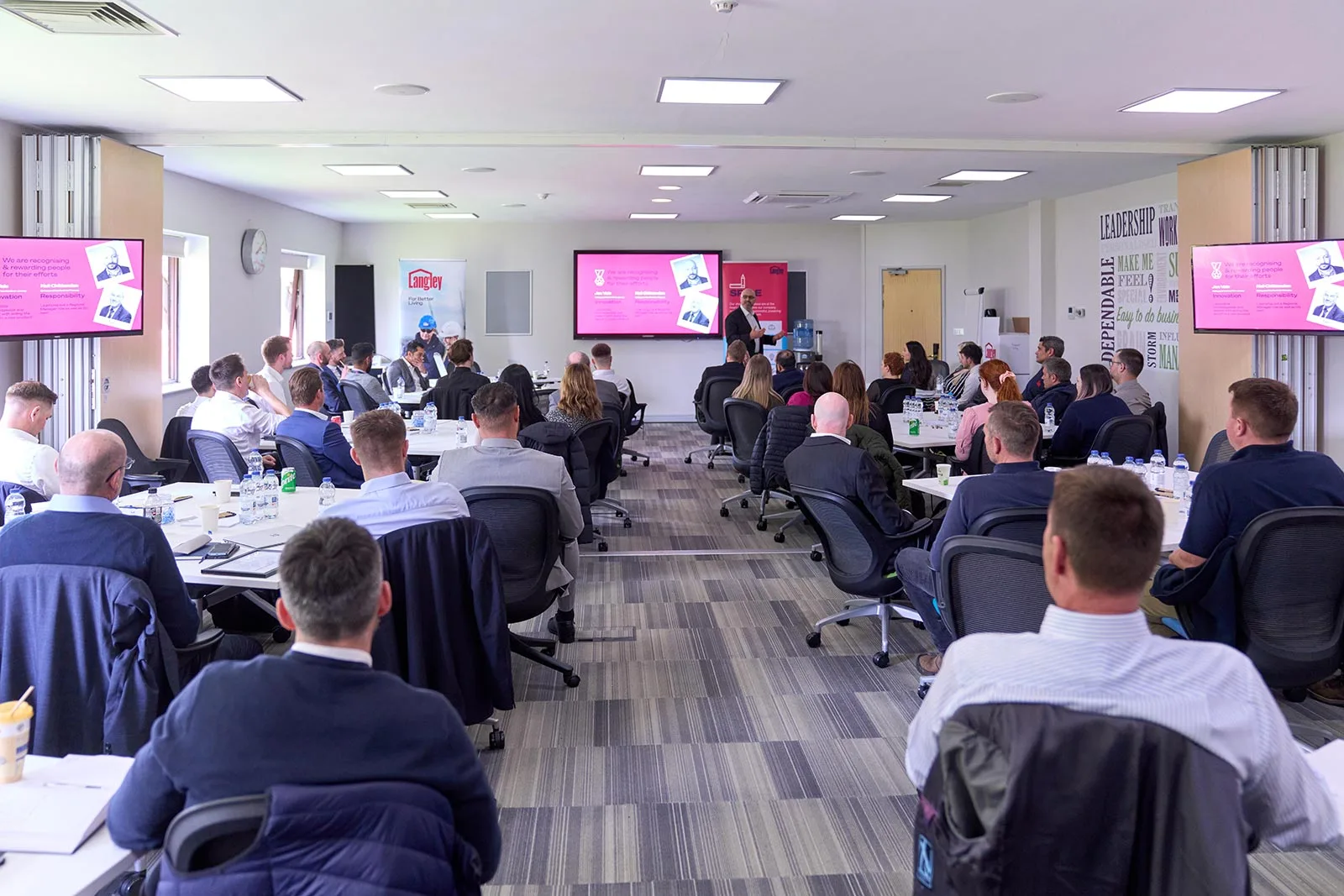 The Langley team at a company briefing
