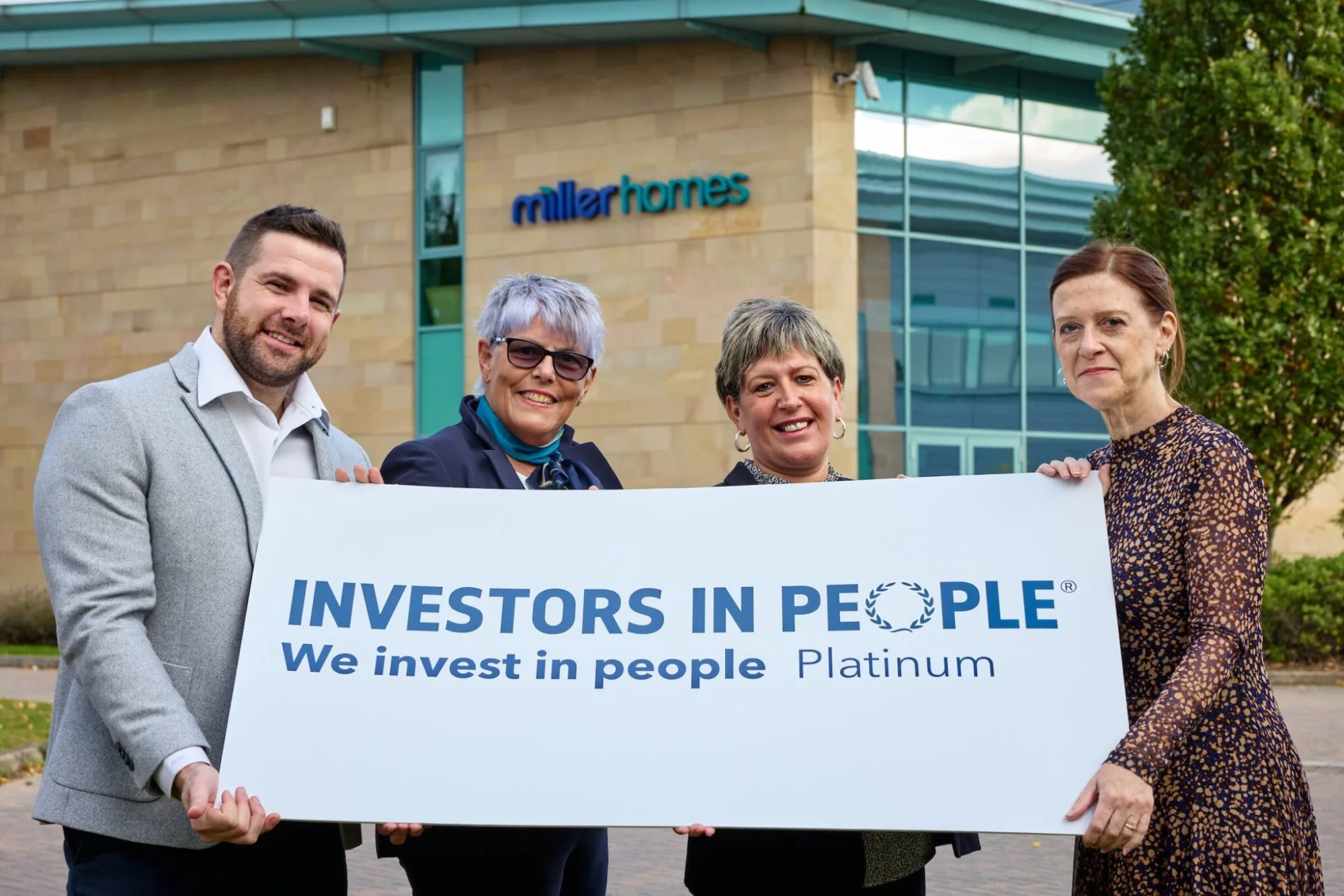 Miller Homes team celebrating their We Invest in People Platinum accreditation