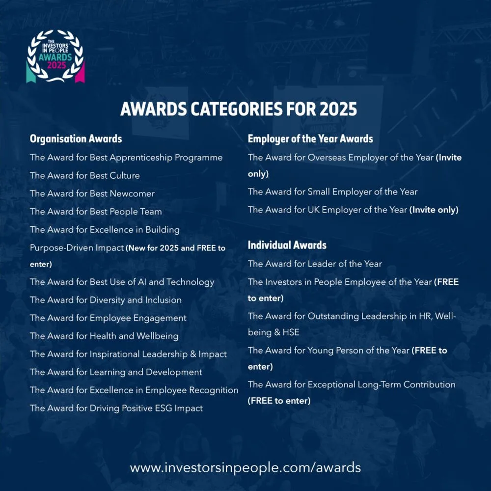 The Investors in People Awards 2025 announcement