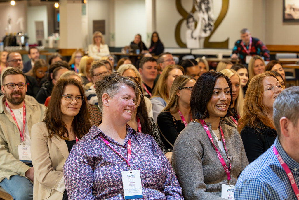 Delegates in conversation at an Investors in People event